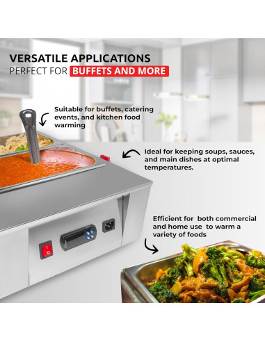 Calentador de Comida Digital ALDKitchen 4 Ollas 10 kg 110V