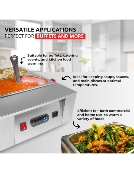 Calentador de Comida Digital ALDKitchen 4 Ollas 10 kg 110V