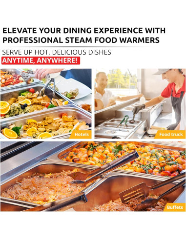 Calentador de Comida Digital ALDKitchen 4 Ollas 10 kg 110V