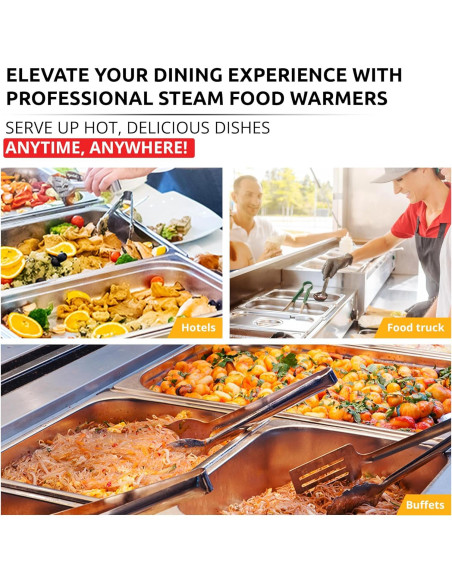 Calentador de Comida Digital ALDKitchen 4 Ollas 10 kg 110V