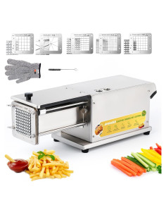 Cortador de Papas Fritas Automático Flyseago 5 Cuchillas Acero Inoxidable