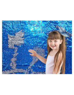 Tela de Lentejuelas Sensoria Penepico 10 Yardas Azul Zafiro Plata