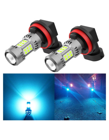 Bombillas LED de Niebla PHINLION H11 H8 Azul Hielo 3200 Lúmenes