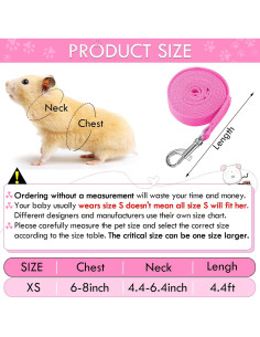 Arnés Suave para Cobayas SATINIOR con Correa y Campana XS 2