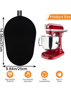 Alfombrilla deslizante Kitchen Aid 5-8 Qt negra resistente al calor 2
