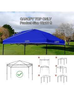 Cubierta de Reemplazo 10x10 ZONGTI Impermeable Azul 2