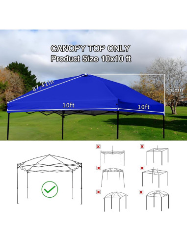 Cubierta de Reemplazo 10x10 ZONGTI Impermeable Azul