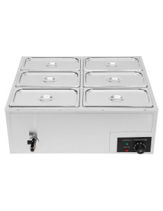 Calentador de Comida Eléctrico Upthehill 6-Pan 850W Acero Inoxidable