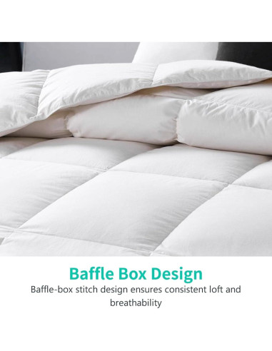Edredón de Plumas de Pato APSMILE Twin 100% Algodón Orgánico