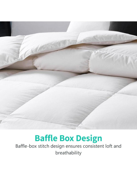 Edredón de Plumas de Pato APSMILE Twin 100% Algodón Orgánico