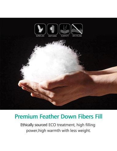 Edredón de Plumas de Pato APSMILE Twin 100% Algodón Orgánico