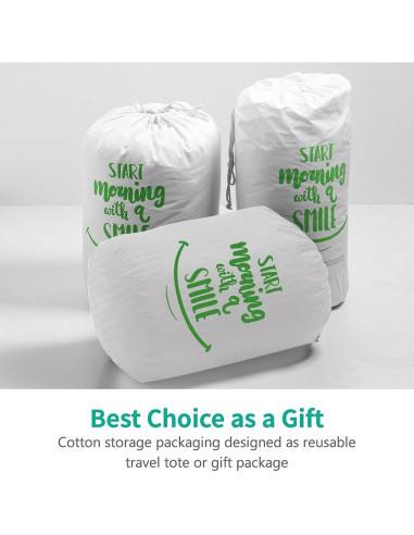 Edredón de Plumas de Pato APSMILE Twin 100% Algodón Orgánico