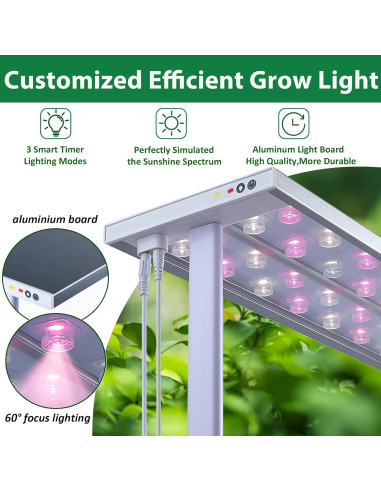 Kit Hidropónico Grande con Luz LED y Soporte Ajustable