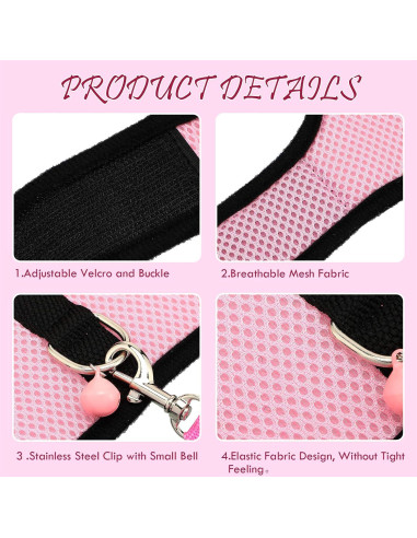 Arnés Suave para Cobayas SATINIOR con Correa y Campana XS