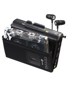 Reproductor de Cinta KLIM K8 Portátil con Radio AM/FM - Negro