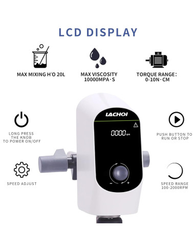 Mezclador de Varilla Eléctrico LACHOI 20L LCD 100-2000RPM
