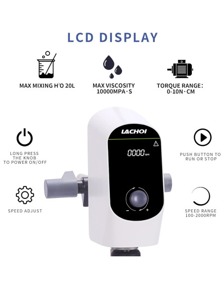Mezclador de Varilla Eléctrico LACHOI 20L LCD 100-2000RPM