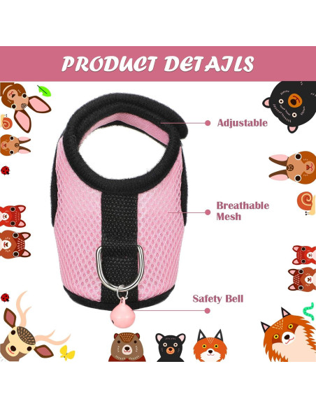 Arnés Suave para Cobayas SATINIOR con Correa y Campana XS