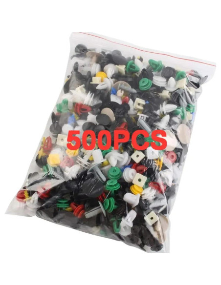 Kit de 500 Clips Universales para Automóviles Sandario - Sujetadores de Plástico para Parachoques y Paneles