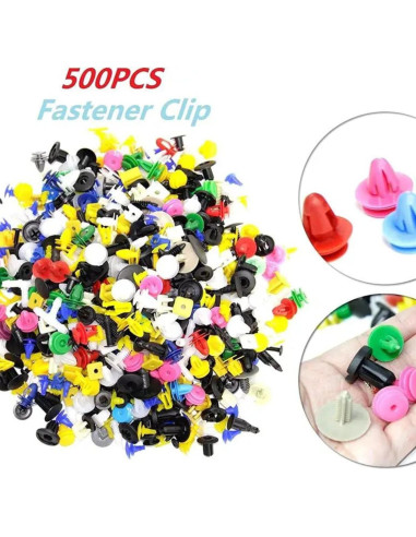 Kit de 500 Clips Universales para Automóviles Sandario - Sujetadores de Plástico para Parachoques y Paneles