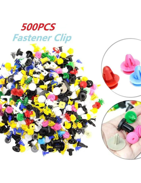 Kit de 500 Clips Universales para Automóviles Sandario - Sujetadores de Plástico para Parachoques y Paneles