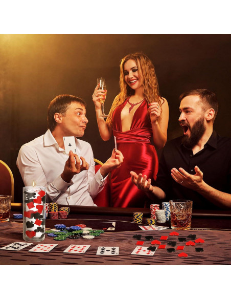 96 Piezas Relleno de Jarrón Acrílico Temática Casino 2.5 cm