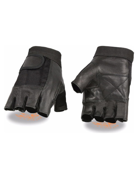 Guantes de cuero sin dedos Milwaukee MESH para motocicleta