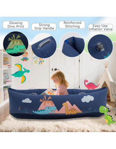 Silla Sensorial Inflable MOOZHEALTH Dinosaurio Azul 152cm