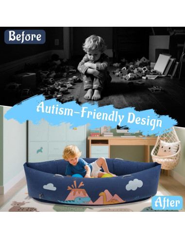 Silla Sensorial Inflable MOOZHEALTH Dinosaurio Azul 152cm