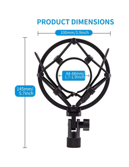 Soporte de choque para micrófono MXL 44-48 mm metal azul