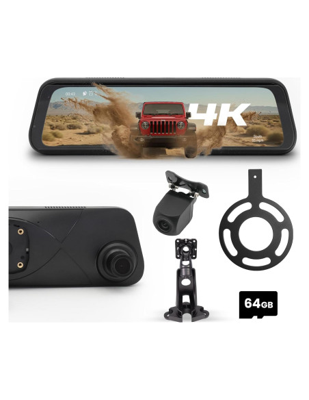 Espejo DVR STINGER STR4K 9.66" 4K UHD con Cámara 2K Jeep Wrangler JL