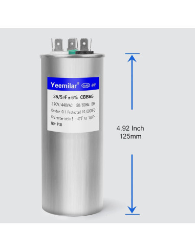 Capacitor CBB65 35+5uF 370V/440V Doble Función 50mm