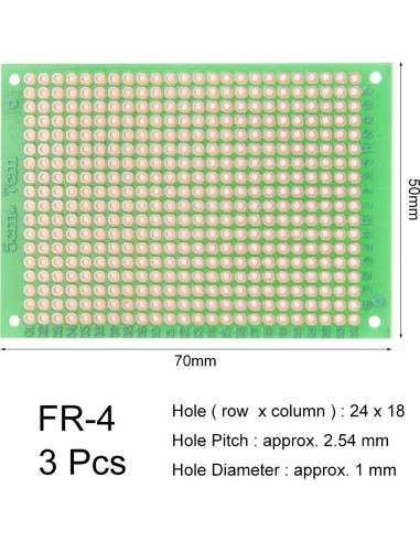 Placa de Circuito Impreso Universal uxcell 5x7cm 3pcs