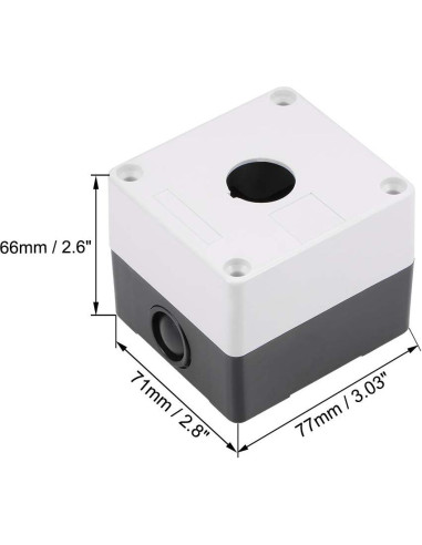 Caja de Control de Interruptor Pulsador 22mm uxcell