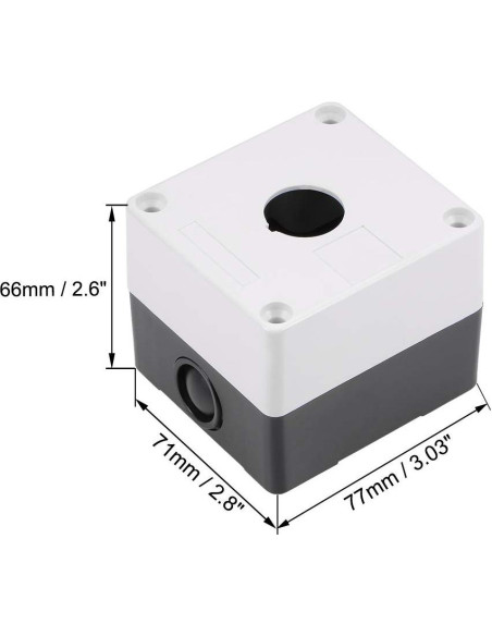 Caja de Control de Interruptor Pulsador 22mm uxcell