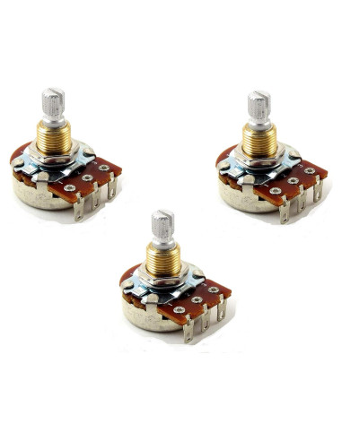 Juego de 3 Potenciómetros de Audio Bourns 250K Eje Corto