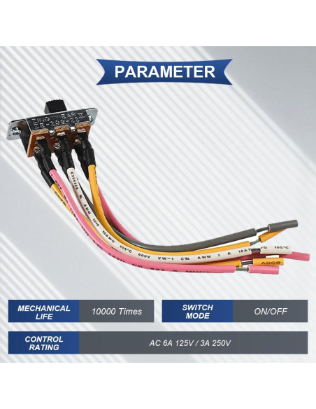 4 Interruptores de Palanca para Ventilador de Techo DKARDU 6A 125V