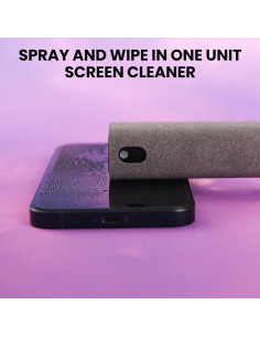 Kit Limpiador Pantalla 2 Pcs Rosa y Gris - Spray y Paño Microfibra 2