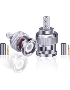 16 Conectores BNC Macho Crimp 50 Ohm para Cable Coaxial 2