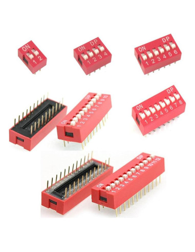 Kit de Interruptores DIP Genérico 44 Piezas 2-12 Posiciones
