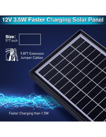 Panel Solar 12V 3.5W Sumind Impermeable con Soporte de Aluminio