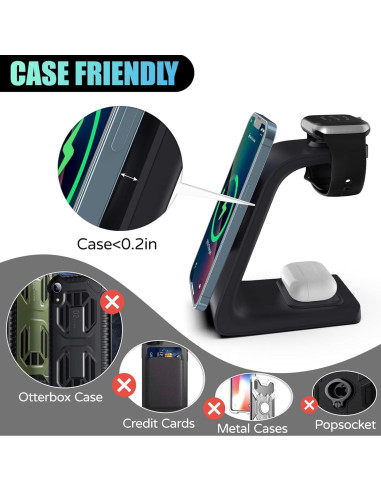 Estación de Carga Inalámbrica 3 en 1 CYSPO M3 para Apple