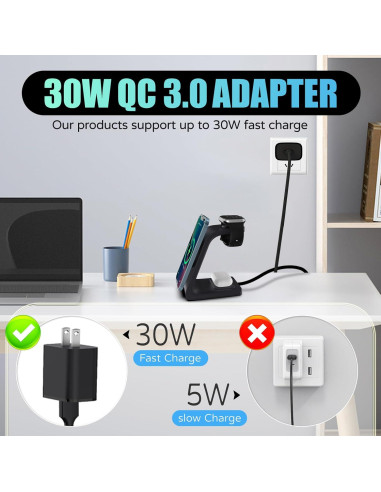 Estación de Carga Inalámbrica 3 en 1 CYSPO M3 para Apple