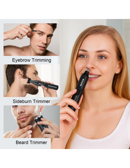 Recortador de Vello Nasal Fululuer 4 en 1 USB Carga Lavable