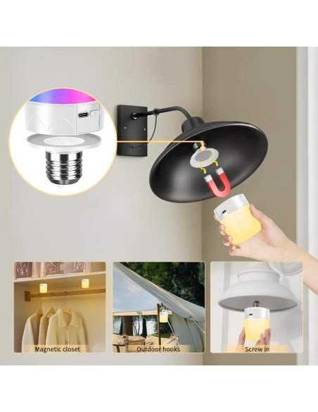 Bombilla Recargable E26 SijiMingyue 9W RGB con Control Remoto