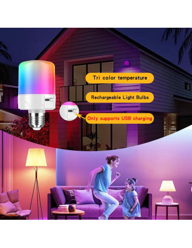 Bombilla Recargable E26 SijiMingyue 9W RGB con Control Remoto