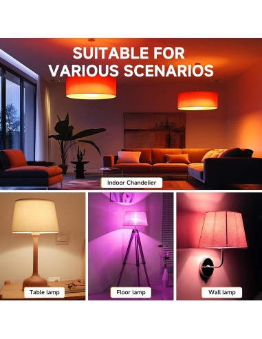 Bombilla Recargable E26 SijiMingyue 9W RGB con Control Remoto