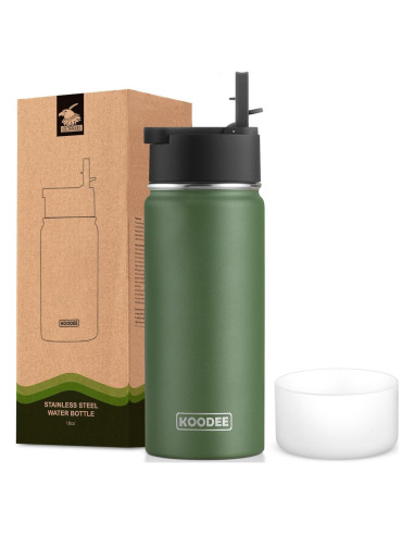Botella de Agua Aislada Koodee 532 ml Acero Inoxidable Verde