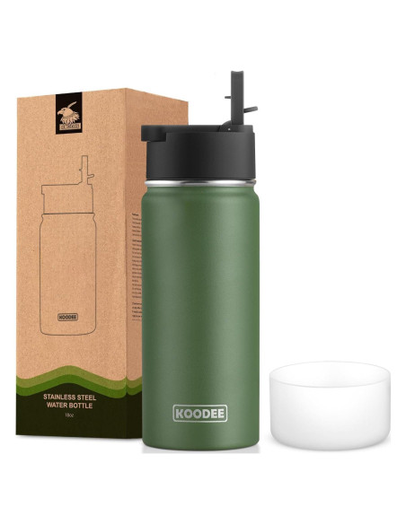 Botella de Agua Aislada Koodee 532 ml Acero Inoxidable Verde