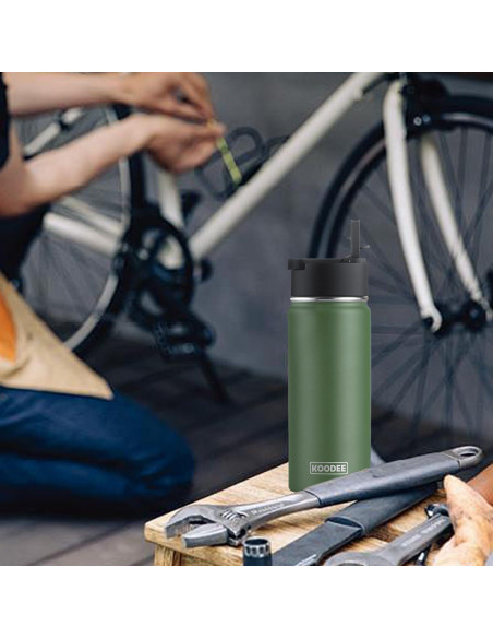 Botella de Agua Aislada Koodee 532 ml Acero Inoxidable Verde